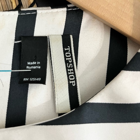 TOP SHOP - striped black white tailored fitted cocktail dress size US 4 - Picture 14 of 15